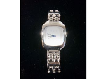 Women's Android Watch Silver With Blue Numbers