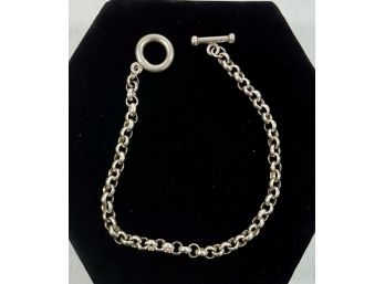 Sterling Silver Round Link Necklace 18'