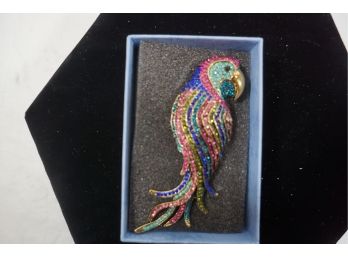 Muti Color Stone Parrot Pin 4 1/4'