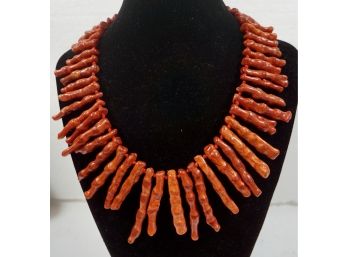 Sterling Clasp Coral Necklace