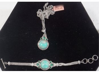 Sterling Turquoise Necklace & Bracelet