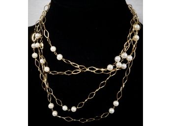 14kt Gold & Pearl Necklace