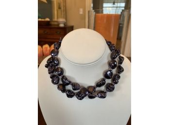 Long 30' Purple Black Baroque Irregular Pearl Necklace....49