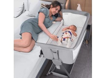 Cowiewie Bedside Bassinet For Baby With Bed Mattress And Storage