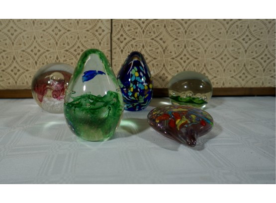 Lot Of 5 Paperweights (heart)