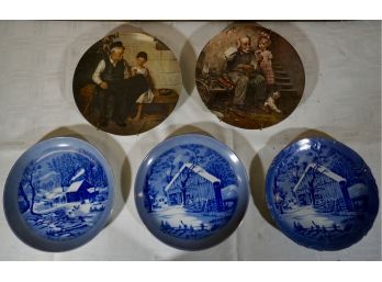 Lot Of 5 Misc Plates (Norman Rockwell)