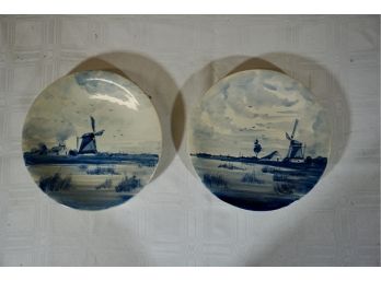 Pair Of  Delft Plates- 8'