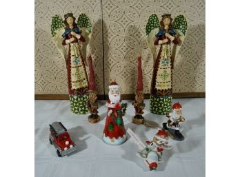 8 Piece Christmas Ornament Figurine Lot