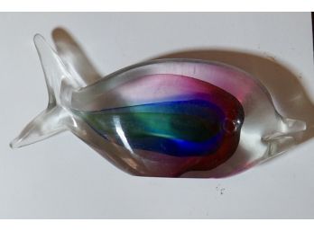 Art Glass Dolphin Paperweight