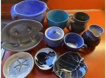 Blue Kitchen Assortment Incudes Christen Ridge Pottery From Maine - KT60