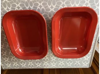 Two Red Texas Ware Serving Bowls - KT66