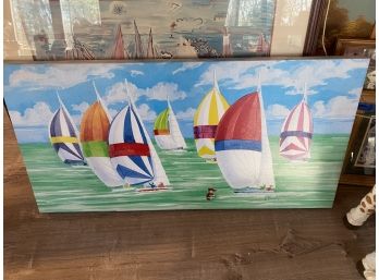 Large Colorful Sailboat Canvas Print-lv25