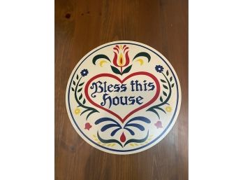 Vintage Bless This House Wall Plaque - KT55