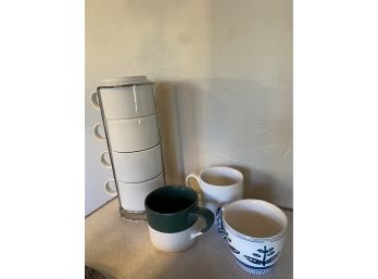 Crate And Barrel Mug Tower And Mugs-kt