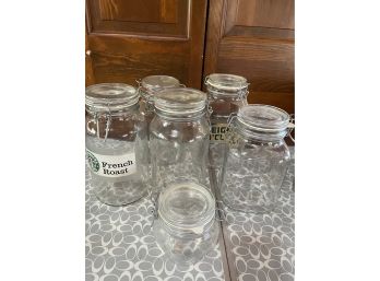 Six Piece Clear Canisters W/lids - Kt23