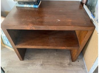 Handmade Dark Wood Book Shelf/ End Table With Wooden Dowels.lv46