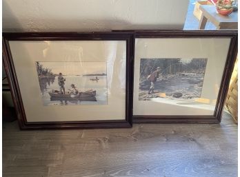 Pair Of Fishing Framed Prints-lv34