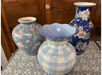 Three Blue Vases T13