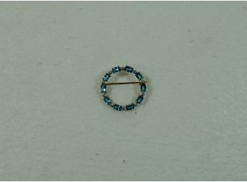 14 K Aquamarine / Diamond Pin