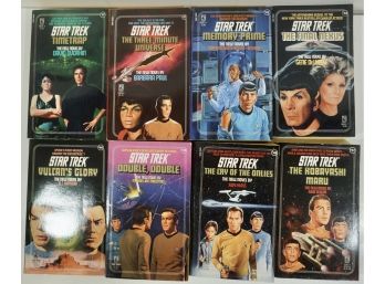 8 Pocket Star Trek Paper Back Books- #40 - 47