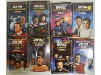8 Pocket Star Trek Paper Back Books- #48 - 53, 55,57