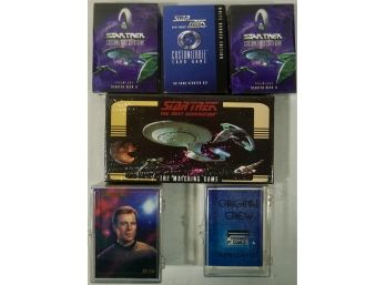 Lot Of 6 Star Trek Card Games And  Trading Cards