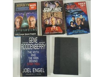 5 Different Hard Cover Star Trek Books, The Devil's Heart, Preserver, All Good Things