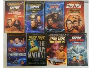 8 Pocket Star Trek Paper Back Books- #58,64,66,69,70,80,81,33