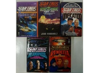 Lot Of 5 Different Star Trek : Next Generation Paperback Books