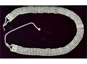 Stunning Retro Rhinestone Gem Fancy Belt Or Long Necklace - 36' With Chain