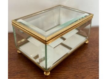 Vintage Ebeling & Reuss Beveled Glass And Brass Display Box On Feet 5' X 3' X 2.5' Tall