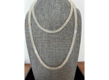 Vintage Vogue Brand Necklace Iridescent Beads In Original Jordan Marsh Box - 36' Total - Falls At 18'