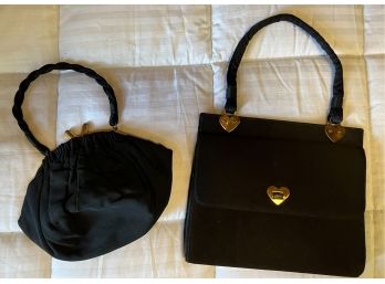 Two (2) Vintage Black Evening Bags Bobbie Jerome & Graceline Originals