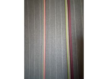 Pair Of Maharam Bespoke Striped Fabric By Paul Smith  Lined Floor To Ceiling Grommet Drapes - #37