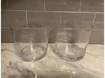 Two Glass Ice Buckets / Bowls -#17