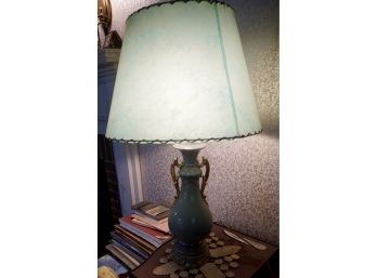 Mid Century Turquoise & Gold Table Lamp (working)