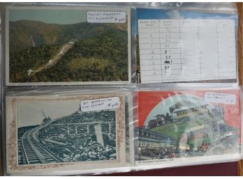 #67 Book Of Vintage Post Cards  Mixed RPP, Photo & Colored (cog Railway & New Hampshire)