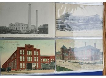 #69 Book Of Vintage Post Cards  Mixed RPP, Photo & Colored (railroads & Stations)