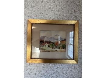 Beautiful Gold Framed Watercolor 20 X 17