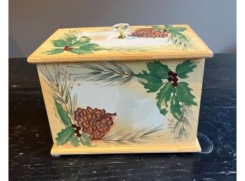 Gold Christmas Trinket Box 9 X 7