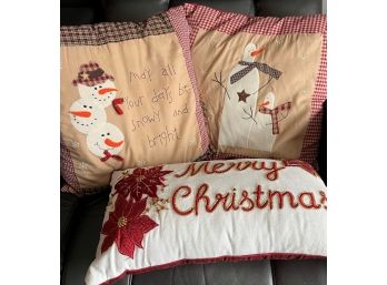 Lot Of 3 Christmas Pillow