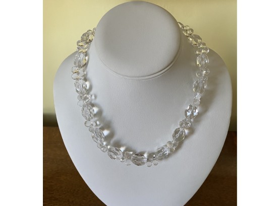 Fabulous Clear Quartz ? Gemstone Necklace With 14KSF Clasp-12