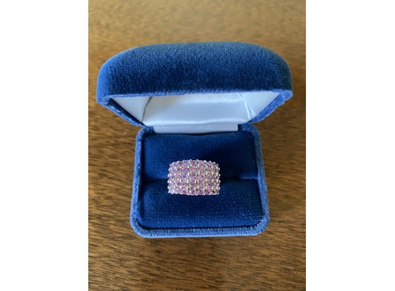 14K White Gold Pink Sapphire Gemstone Ring-15