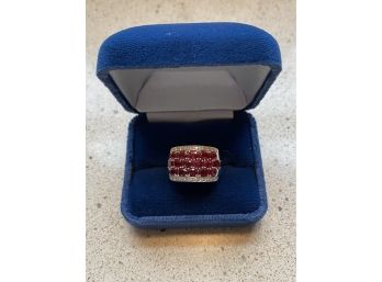 14K White Gold Diamond & Ruby Gemstone Ring - 28