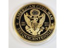 Huge 24k Gold Layered Proof Coin/medal 1864 American Civil War - 2nd Battle Of Franklin