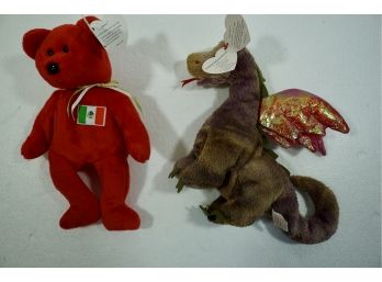 Rare Set Of 2- Ty Beanie Babies Including Scorch, Osito