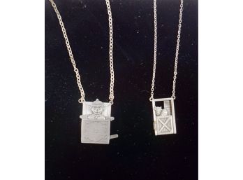 (2) Pewter Articulating Necklaces 16''& 20''