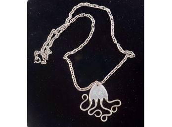 Sterling Fork Octopus Pendant / 24' Chain- 1.375 Ozt