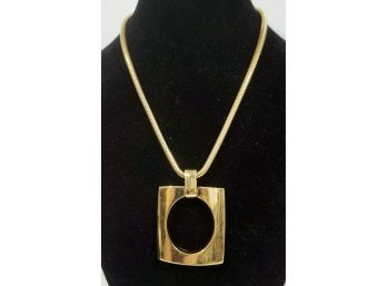 Crown Trifari Gold Tone Modern Necklace 16''