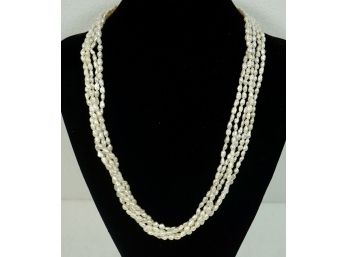 4 Strand Pearl Necklace , 585 Clasp, JKa Kohle Company Of Pforzheim Germany, 20'